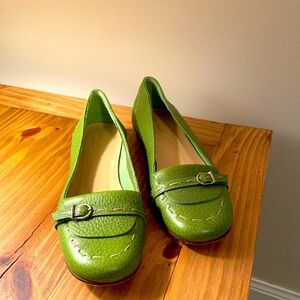 Kate Spade, green flats. Size 8 1/2 B.